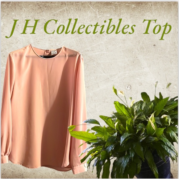 JH COLLECTABLES This is a beautiful top Pink w a sheen long sleeve w buttons XL - Picture 1 of 10